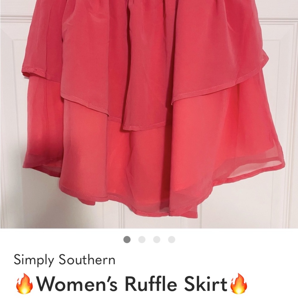 Simply Southern Coral Ruffle Mini Dress